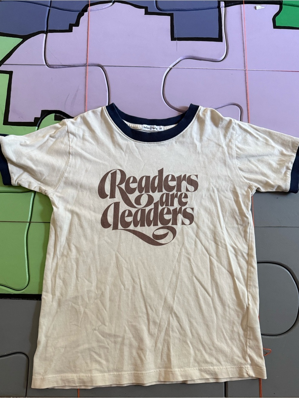 The Bee and the Fox, “Readers Are Leaders” Cream Kids Ringer Tee